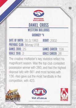 2011 Select AFL Champions #181 Daniel Cross Back